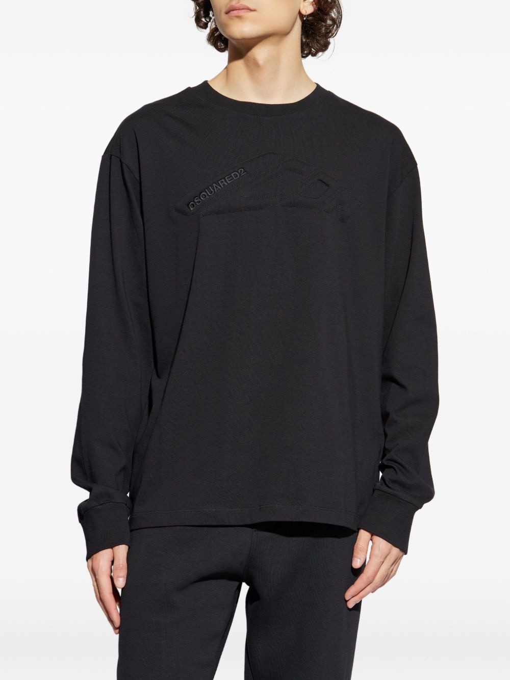 logo-embellished long-sleeve T-shirt - 3