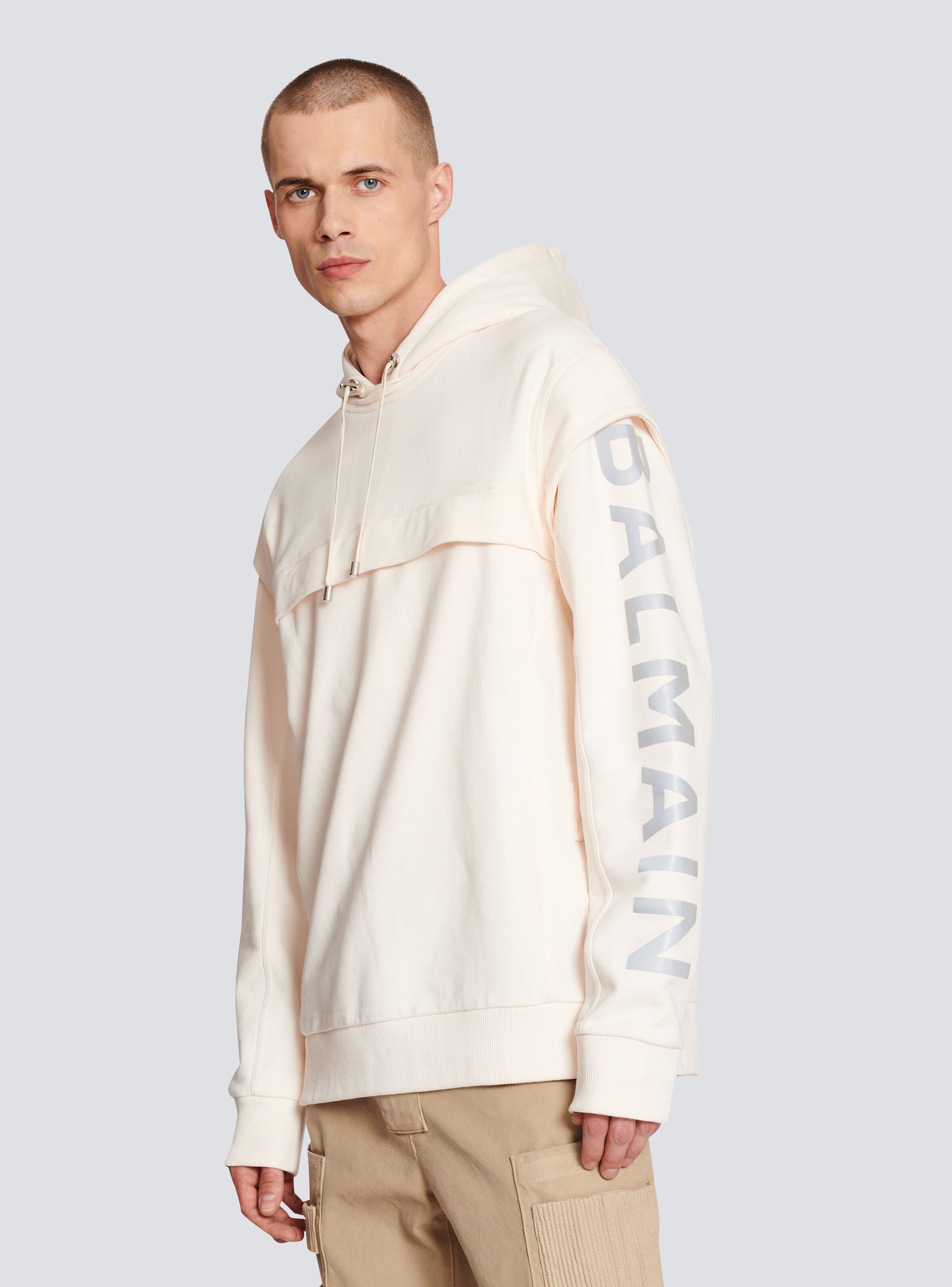 Cotton printed Balmain logo hoodie - 2