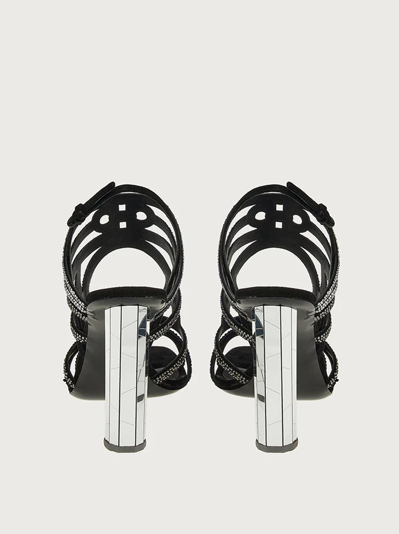 FERRAGAMO MIRRORED HEEL STRAPPY SANDAL outlook
