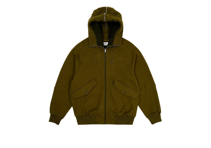 SPLIT HOOD BOMBER SWEAT OLIVE - 1