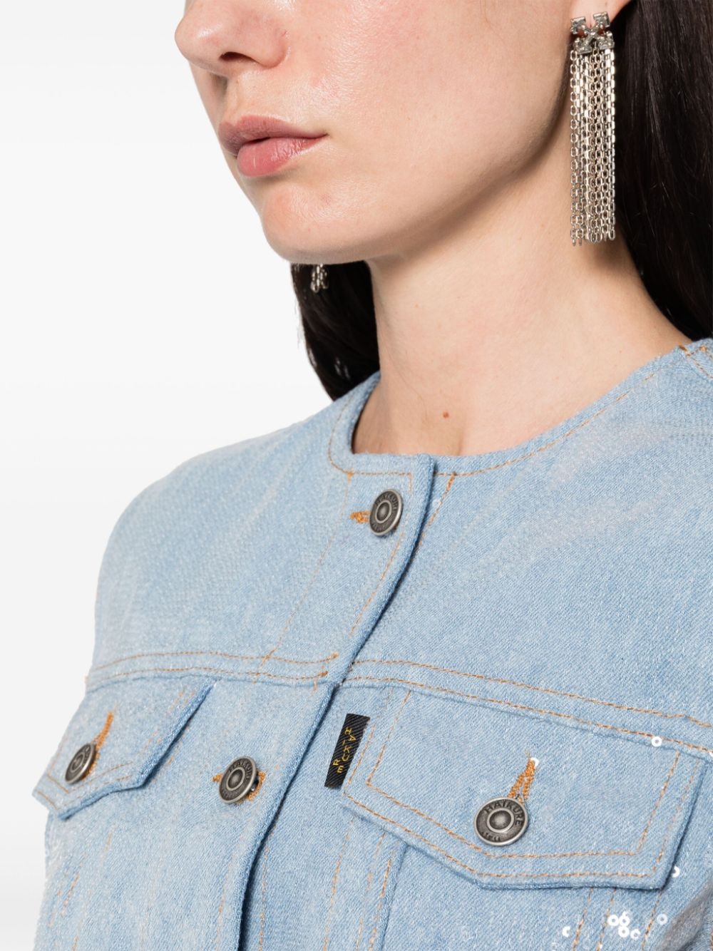 Judy sequined denim gilet - 5