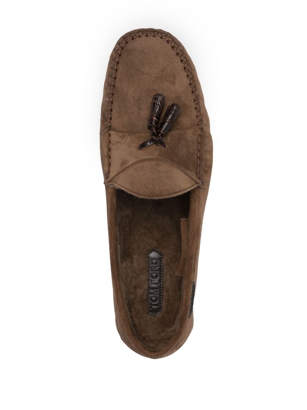 tassel-detail suede loafers - 4