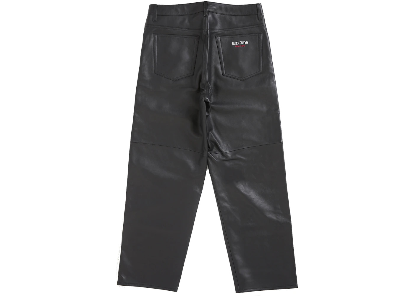 Leather Baggy 5-Pocket Jean Black - 2