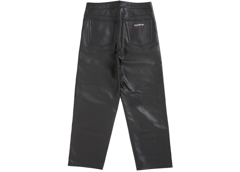 Supreme Leather Baggy 5-Pocket Jean Black outlook