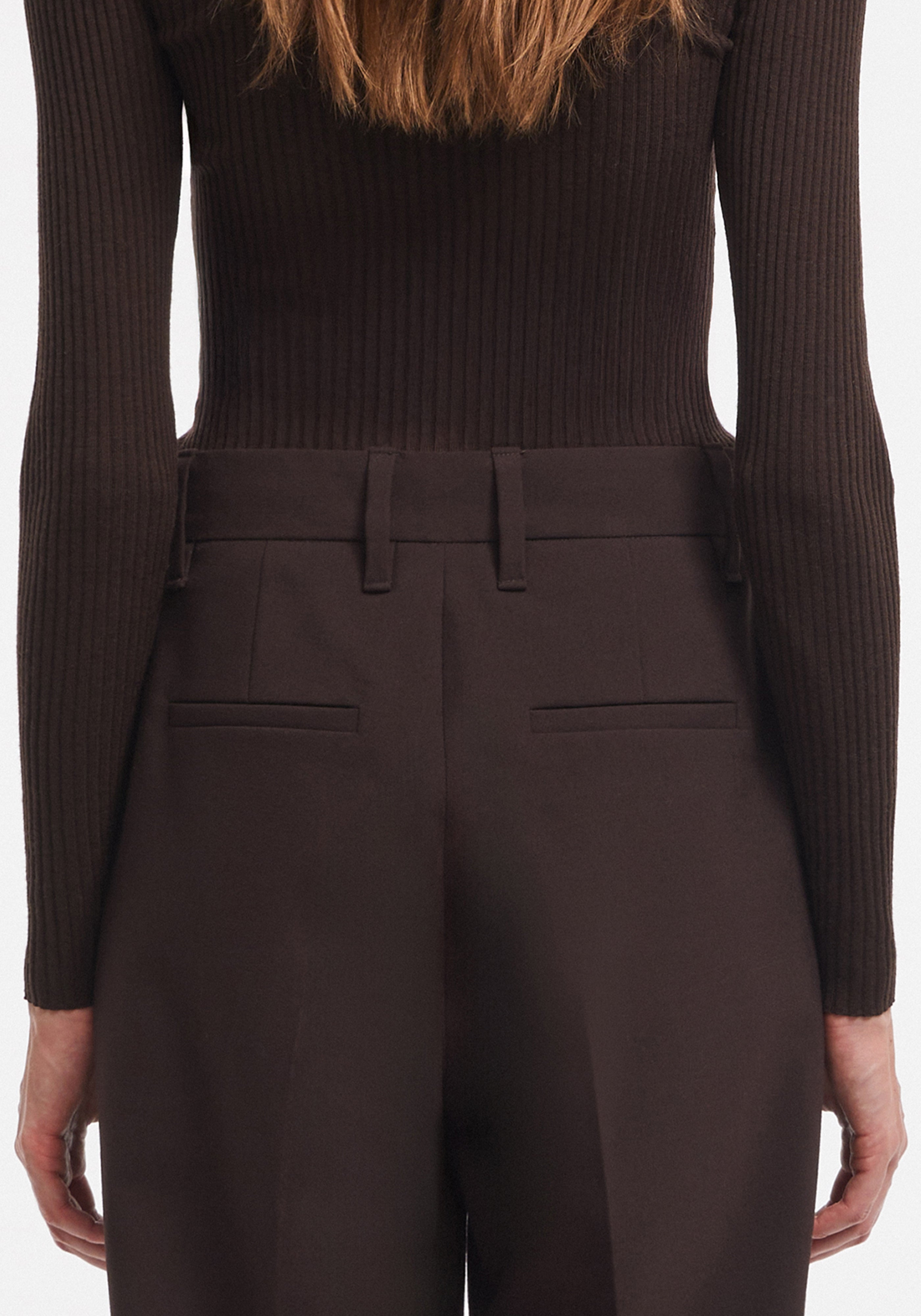 MAROON
Wool-blend wide-leg suiting pants - 4