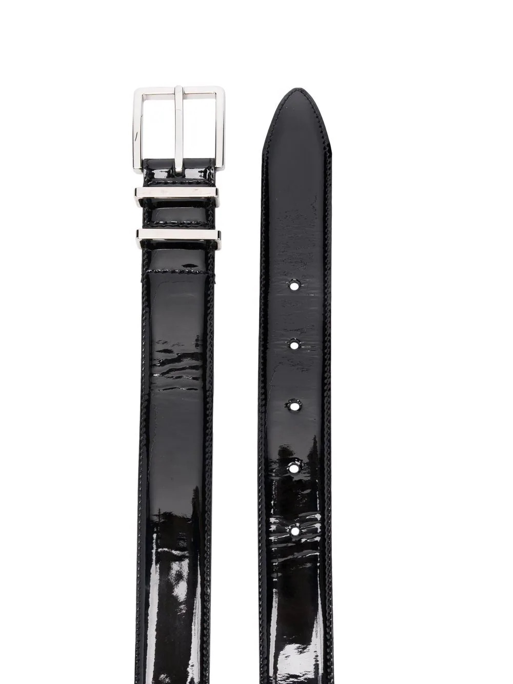 glossy leather belt - 2