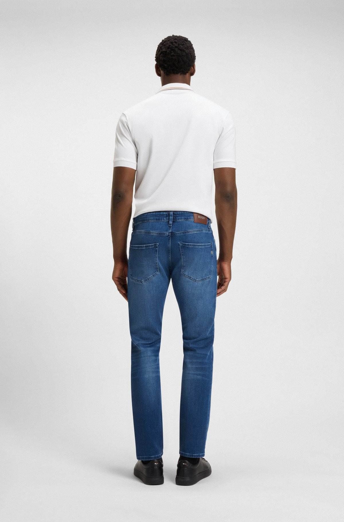 DELAWARE SLIM-FIT JEANS IN BLUE CASHMERE-TOUCH DENIM - 4