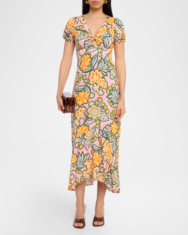 MISA Amara Desert Floral Midi Dress outlook