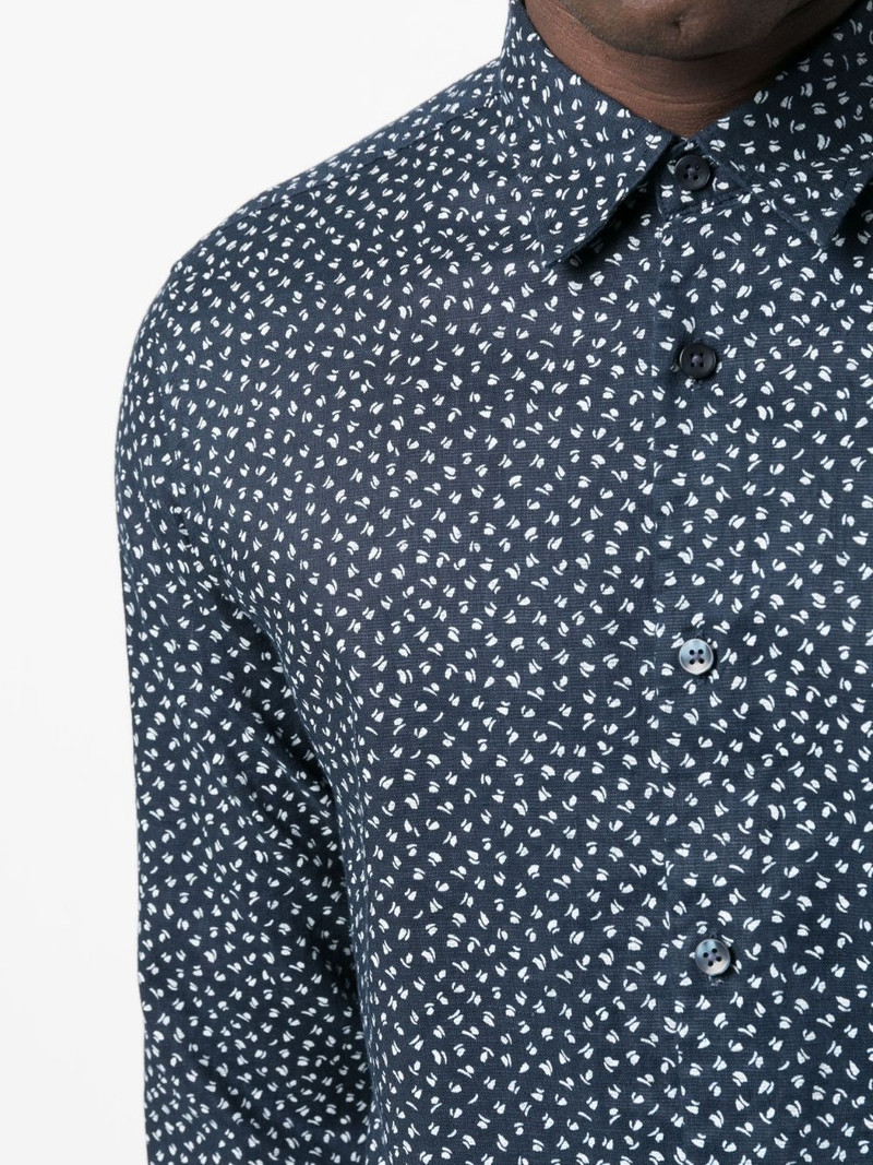 abstract-print linen shirt 5