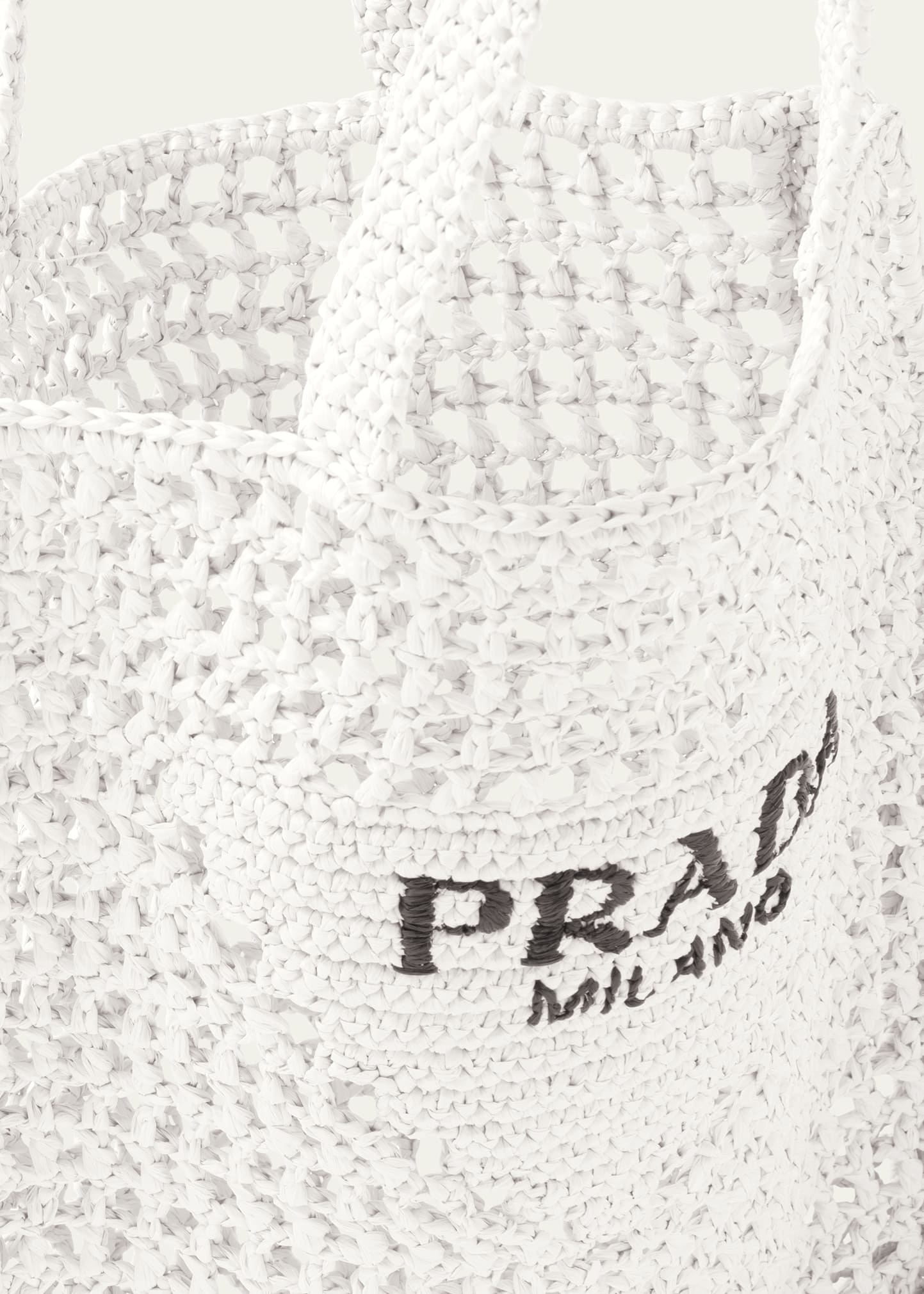 Bicolor Woven Logo Shopper Tote Bag - 4
