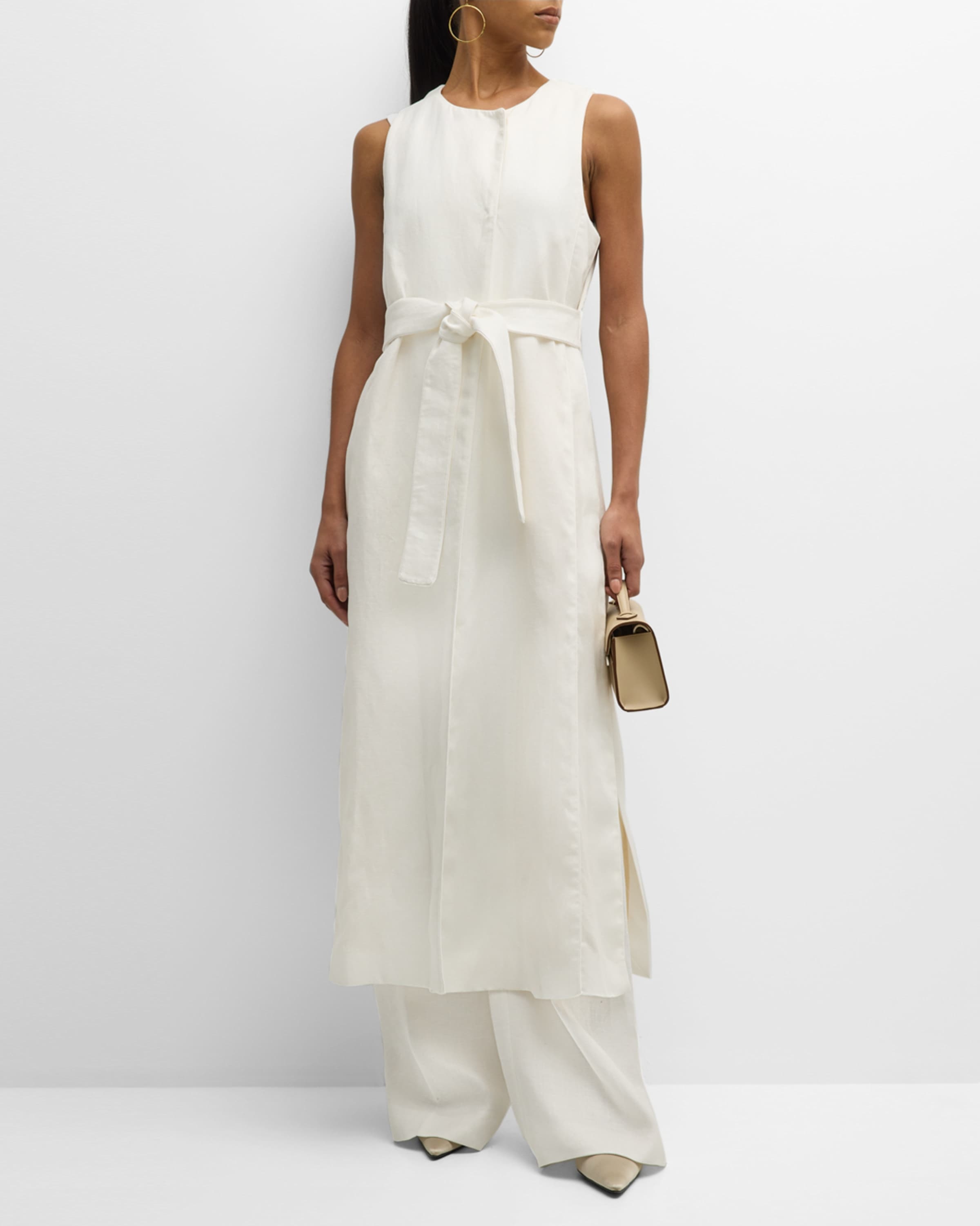 送料関税込♡Max Mara リネンAUREOドレス Max Mara Aureo Belted Linen Shirtdress | neimanmarcus
