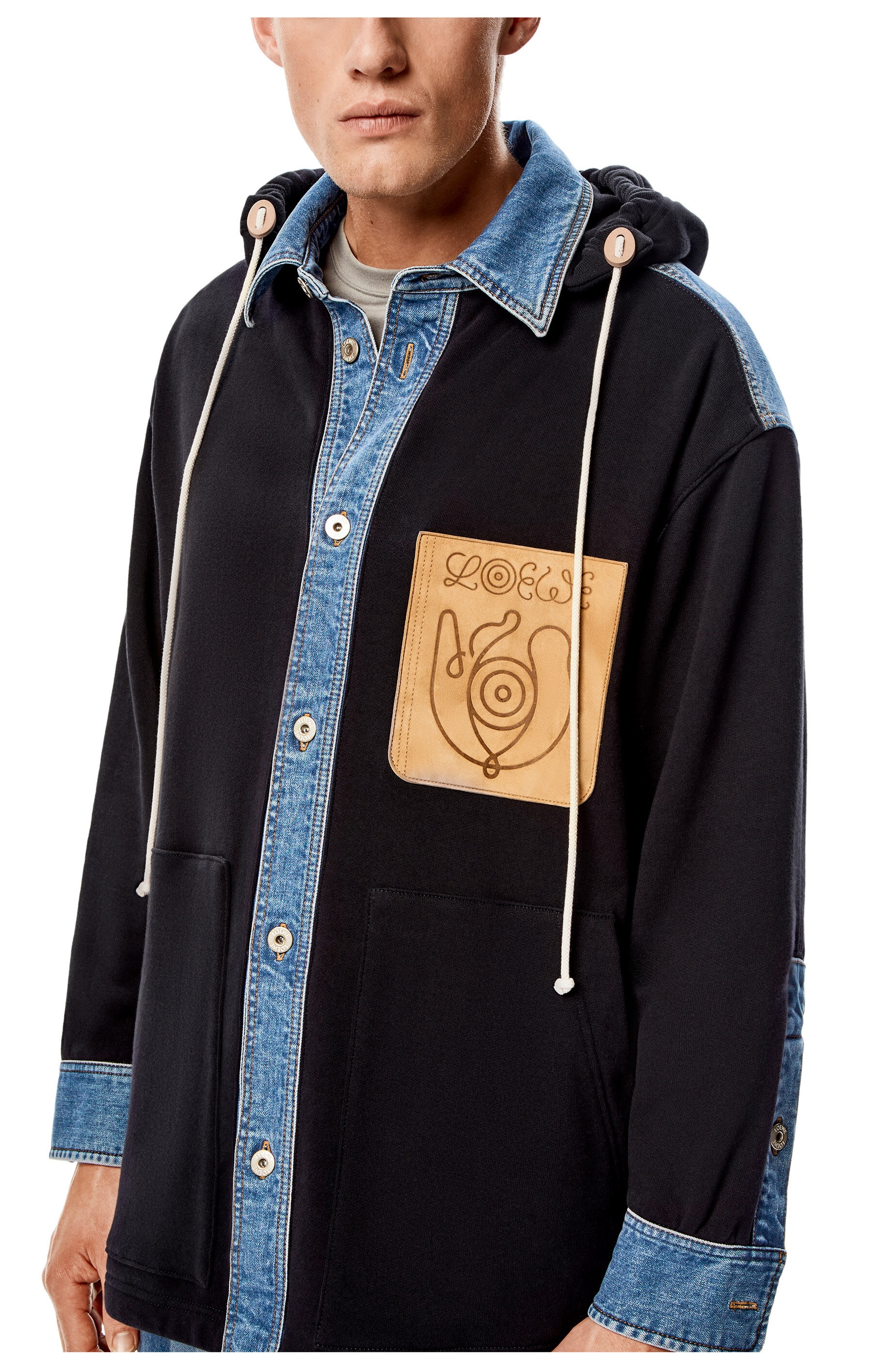 Hybrid denim jacket in cotton - 5