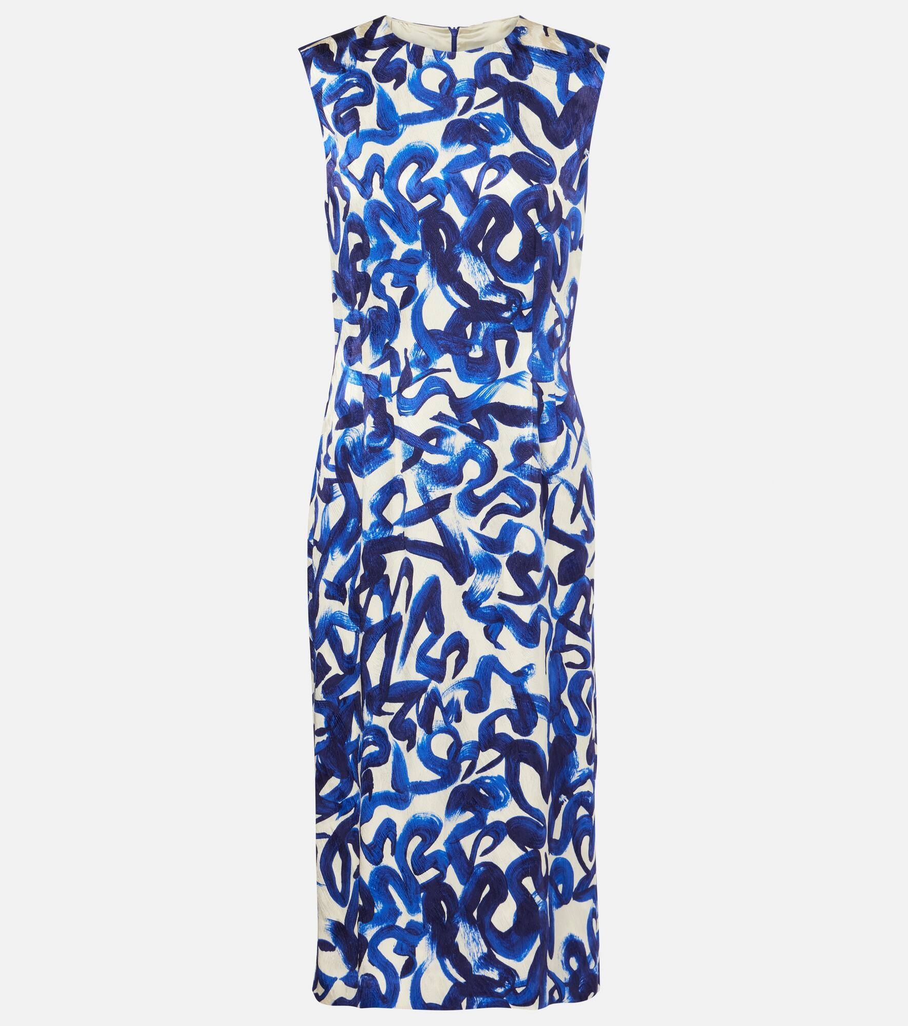 Printed jacquard midi dress - 1