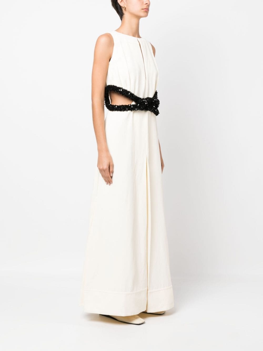 sequin-embellished A-line gown - 3