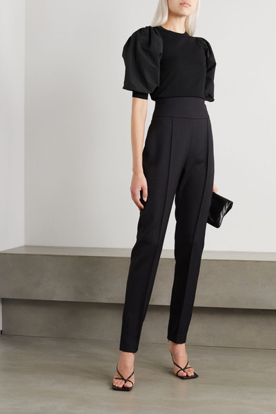 Valentino Paneled poplin and knitted top outlook