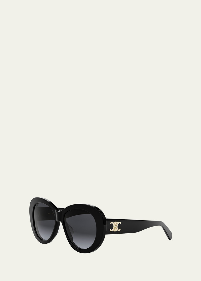 CELINE Triomphe Logo Oval Acetate Sunglasses outlook