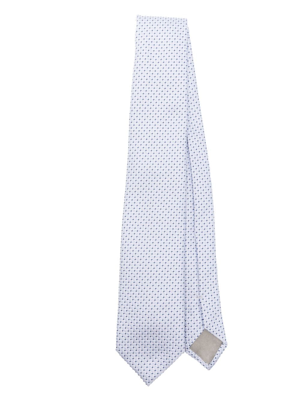 patterned-jacquard silk tie - 1