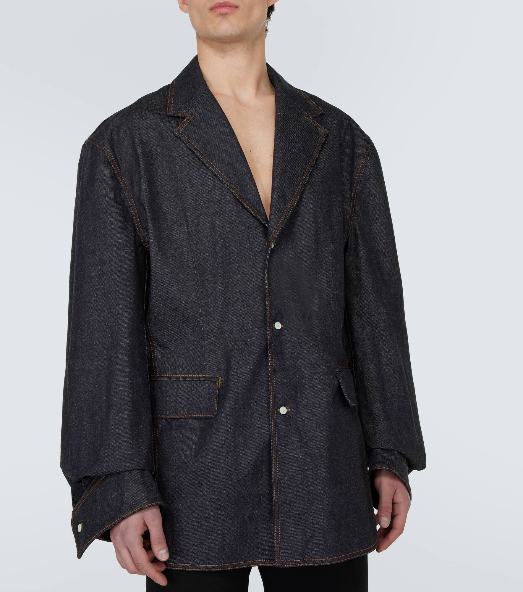 Single-breasted denim jacket - 3