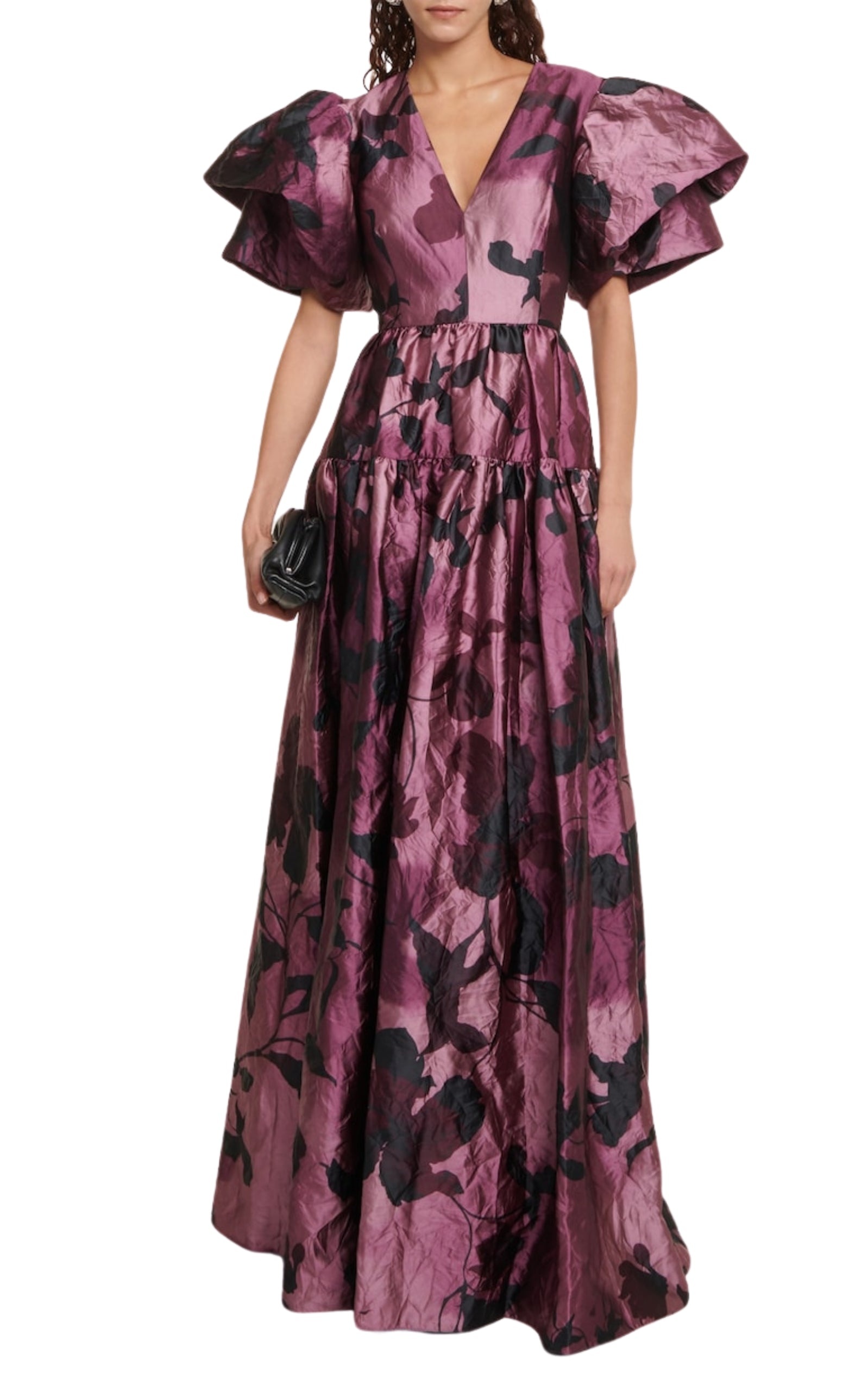 Erdem Purple Floral Satin Gown | runwaycatalog | REVERSIBLE