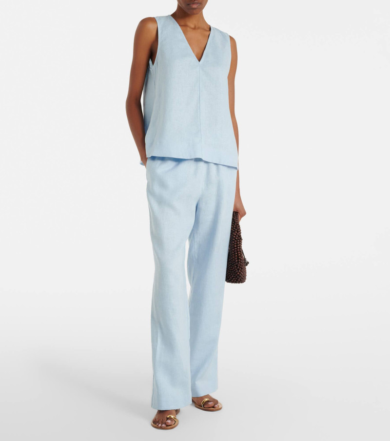 ASCENO Aurelia linen wide-leg pants outlook