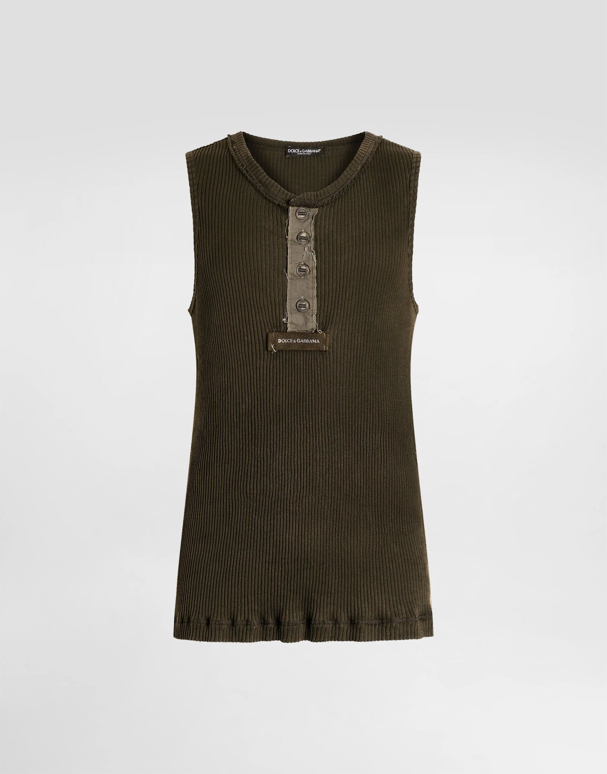 Ribbed cotton tank top - 1