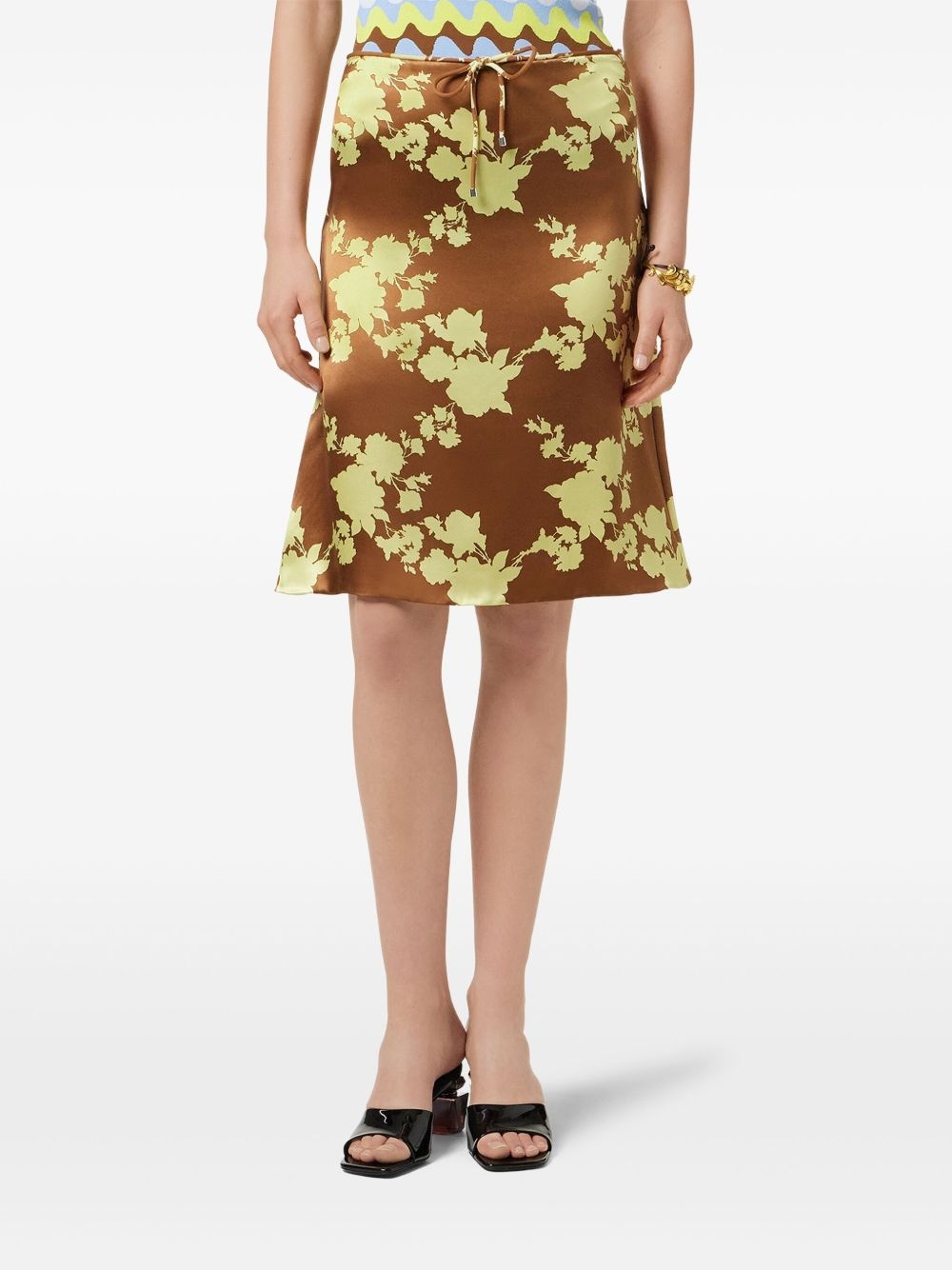 Wild Roses satin midi skirt - 3