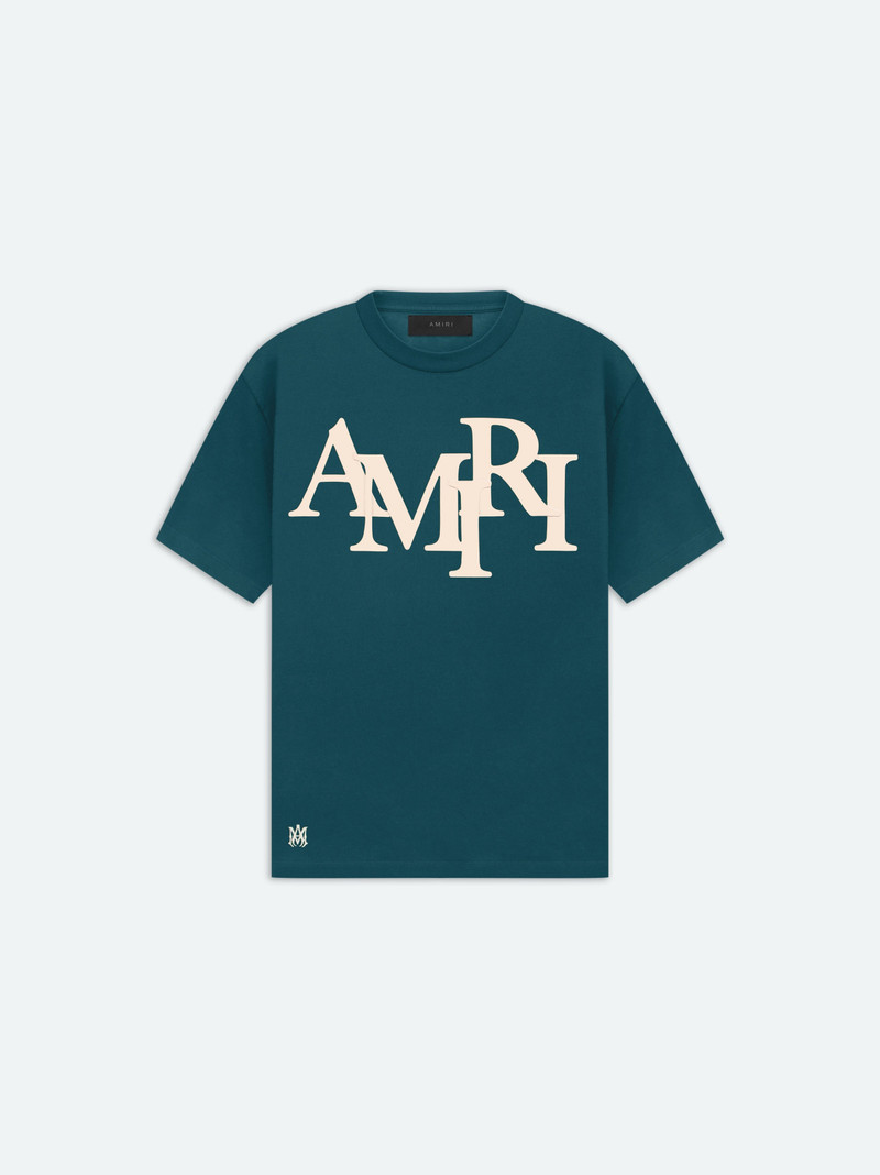 AMIRI STAGGERED LOGO TEE 1