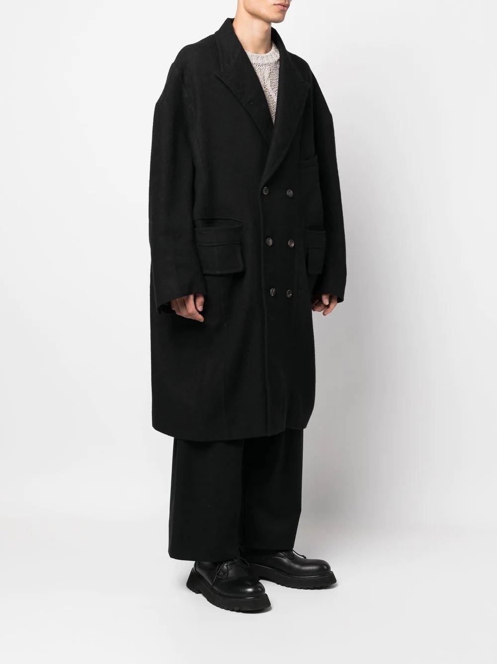 double-breasted oversize coat - 3