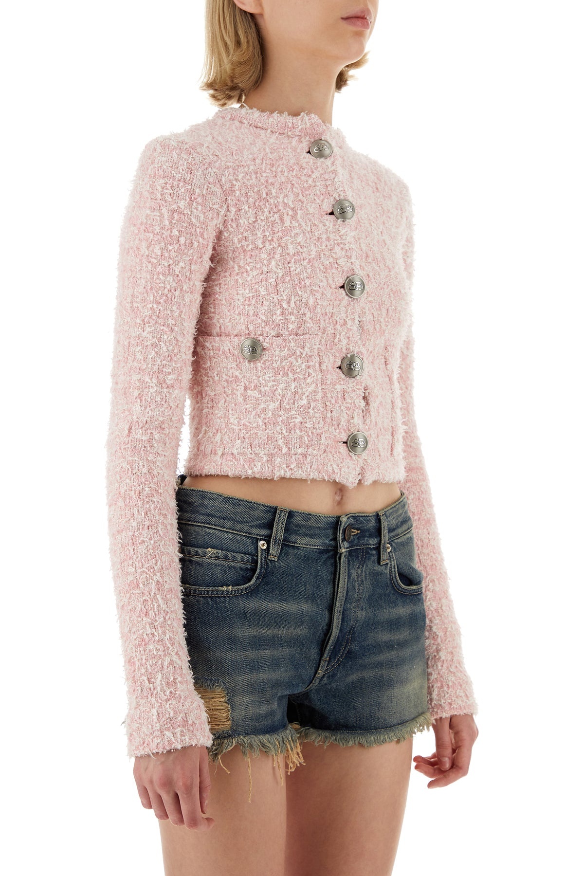 Pink tweed cardigan - 3
