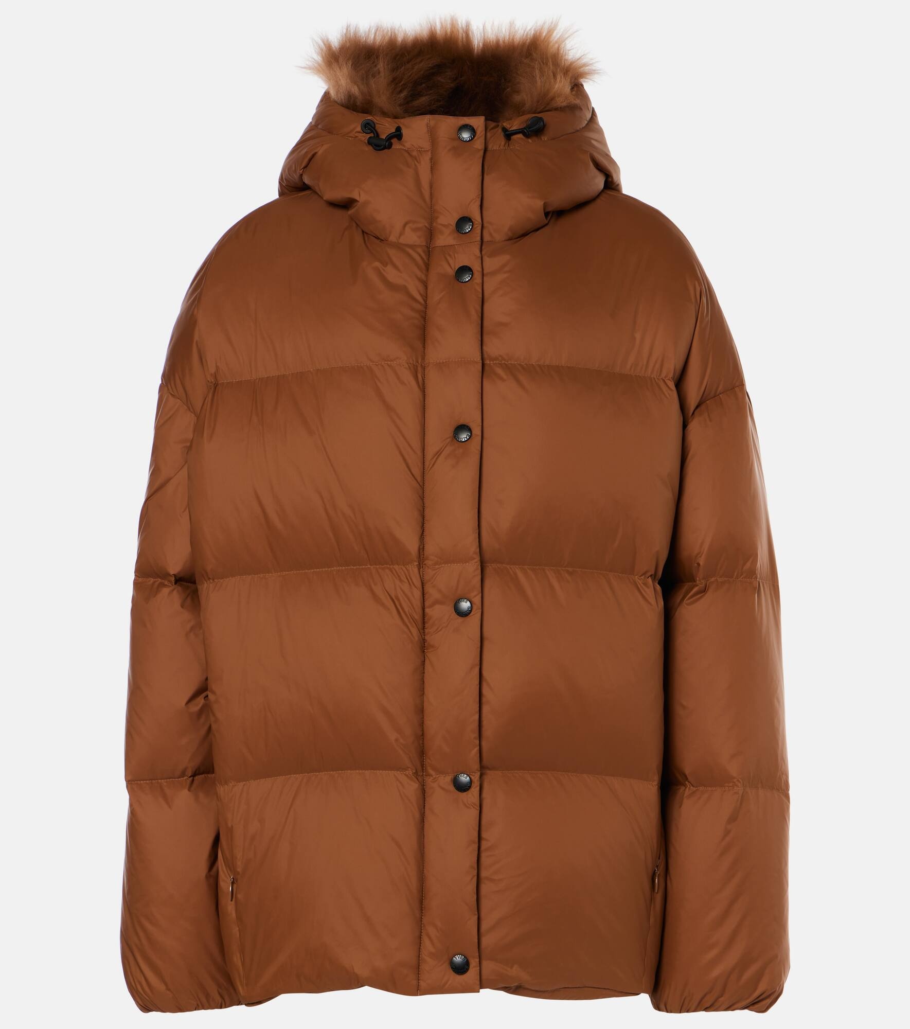 Shearling-trimmed down jacket - 1