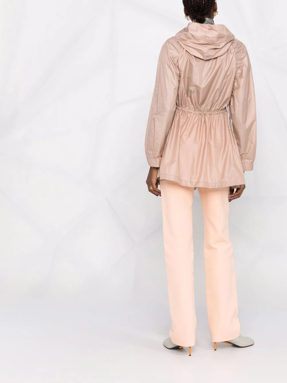 drawstring-waist hooded jacket - 6