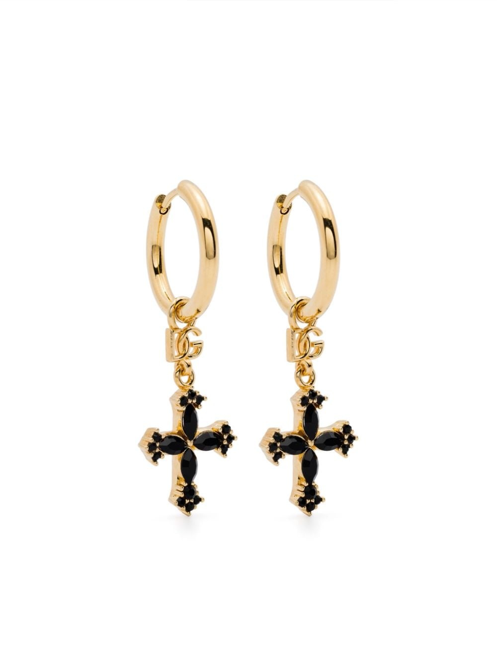 cross-pendant hoop earrings - 1