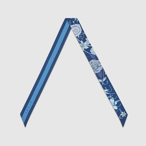 Printed silk twill neck bow - 2
