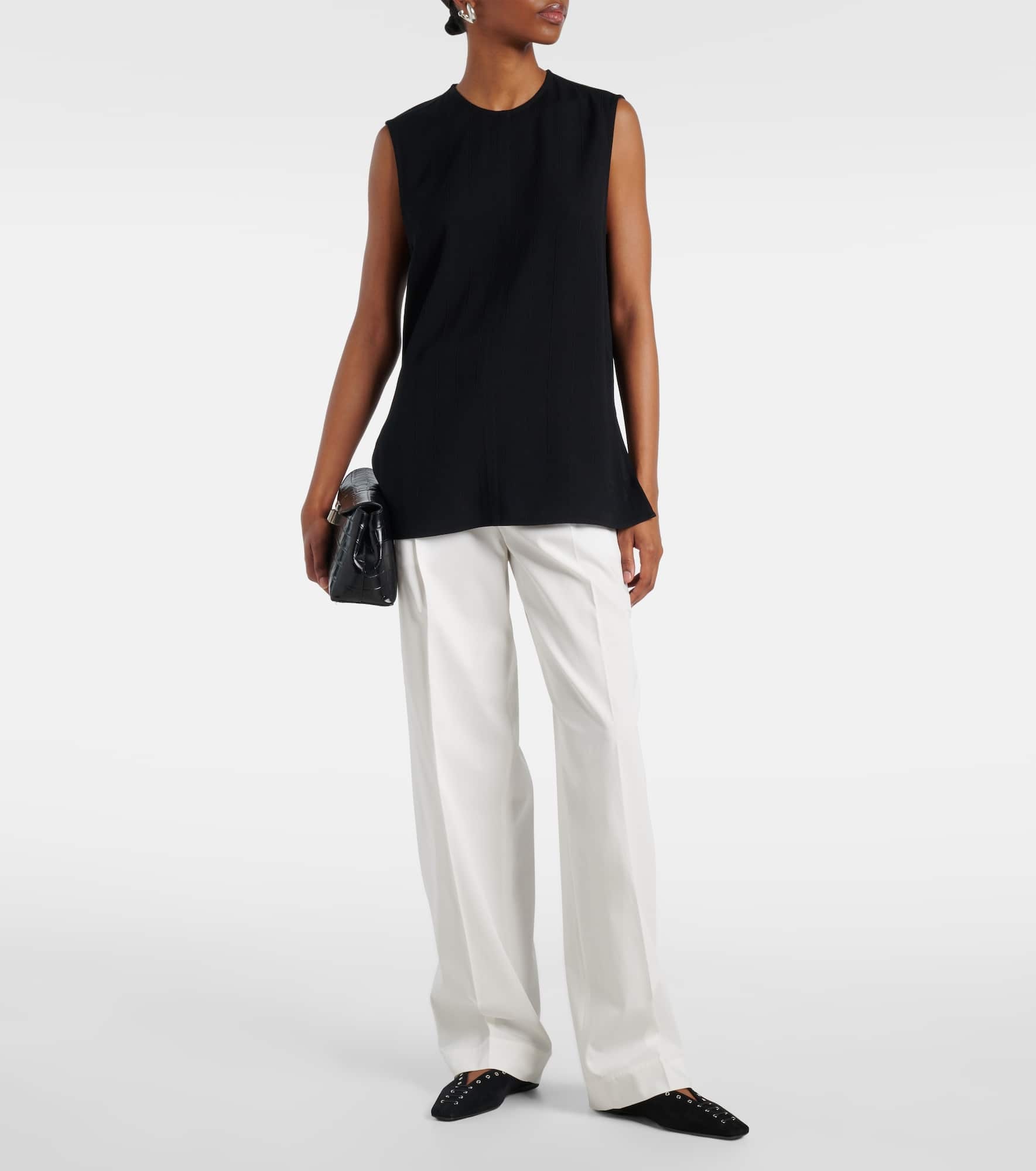 High-rise cotton straight pants - 2