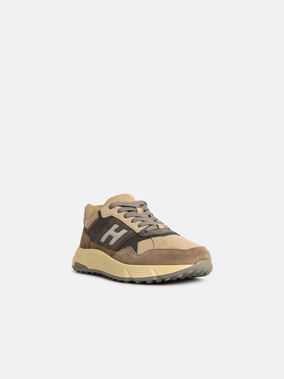 'HYPERLIGHT' BROWN LEATHER SNEAKERS - 2