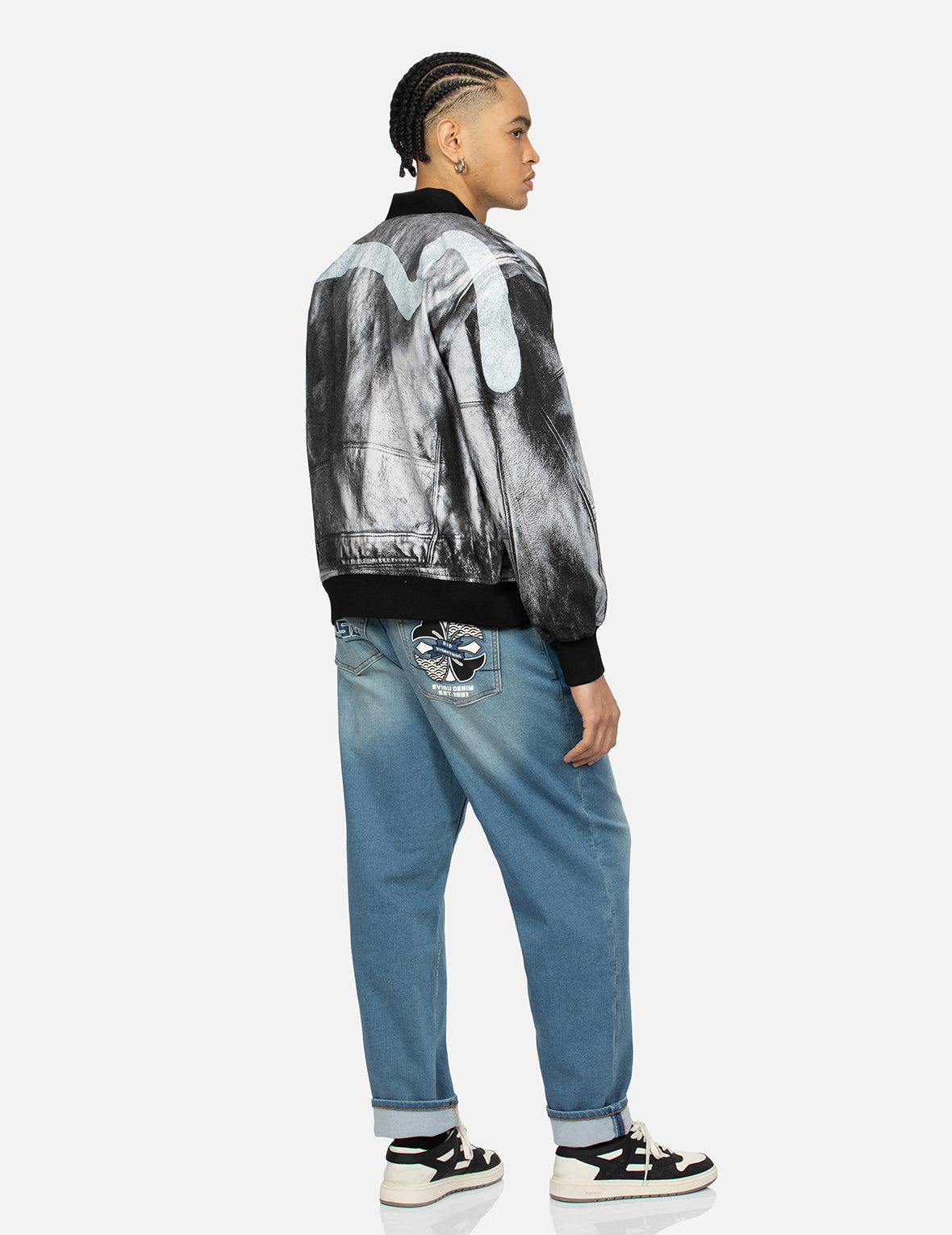 REPLICATE BIKER ALLOVER PRINT RELAX FIT BOMBER JACKET - 4