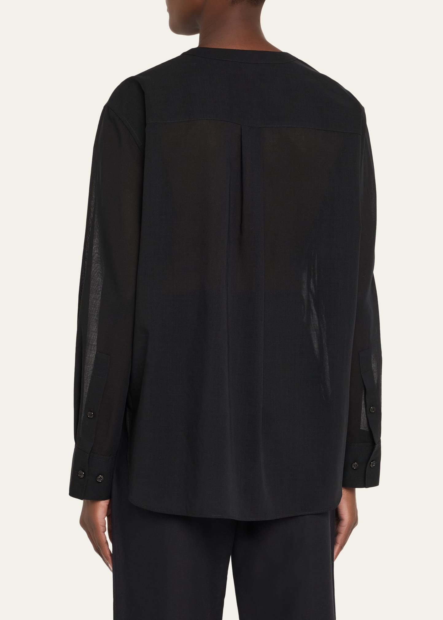 Oversized Lightweight Button-Front Shirt - 3