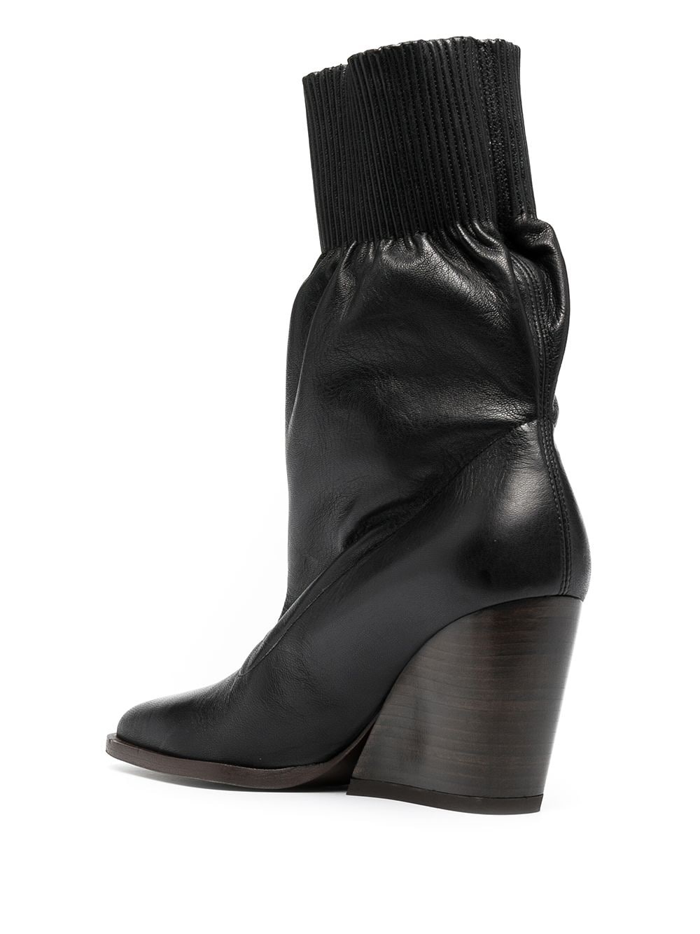 slip-on stacked heel boots - 3