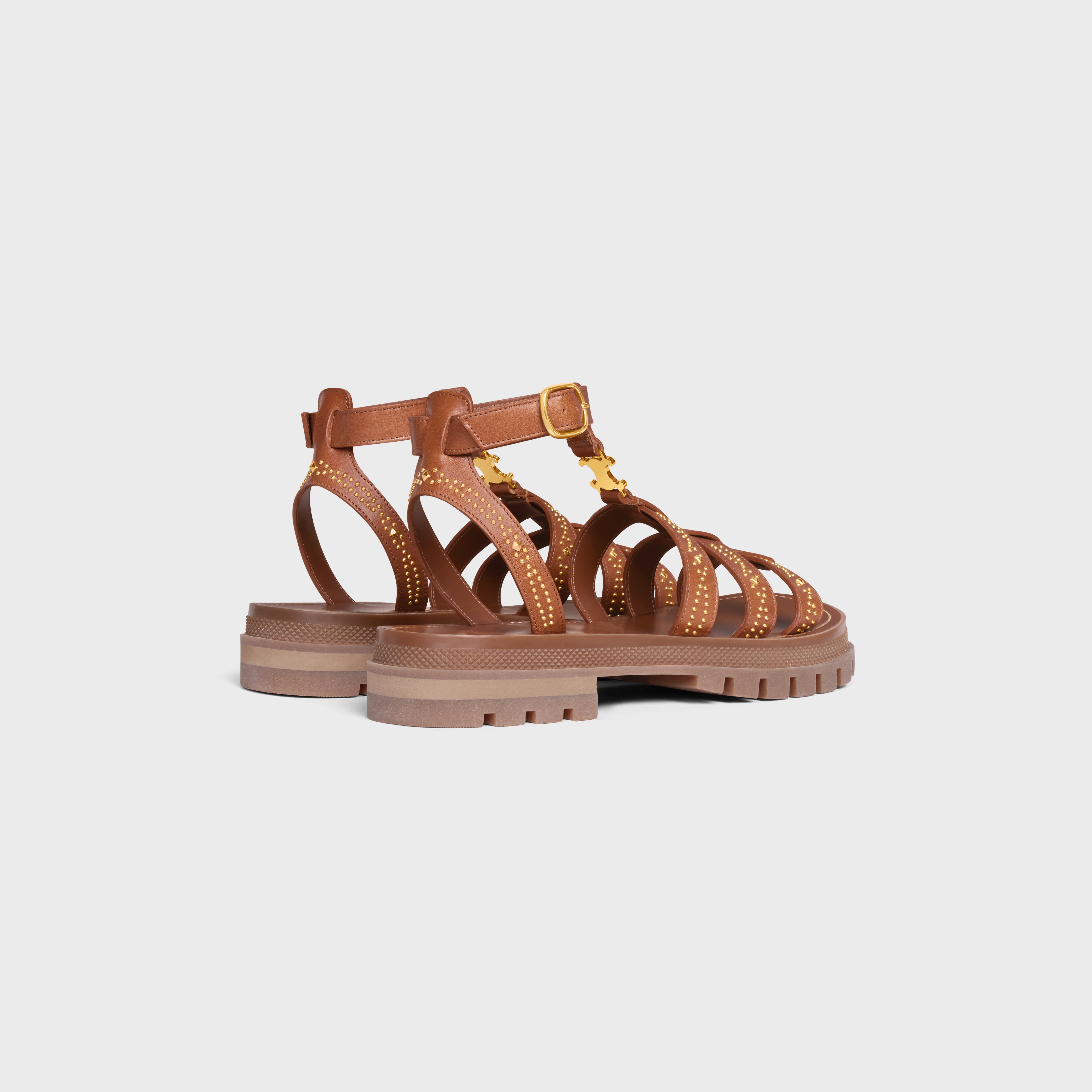 CLEA TRIOMPHE GLADIATOR CHUNKY SANDAL STUDDED in CALFSKIN - 3