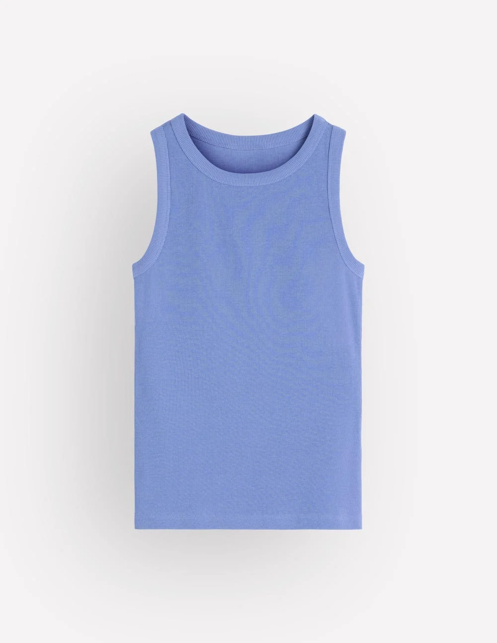 Ribbed Cotton Tank-Cabin Blue - 1