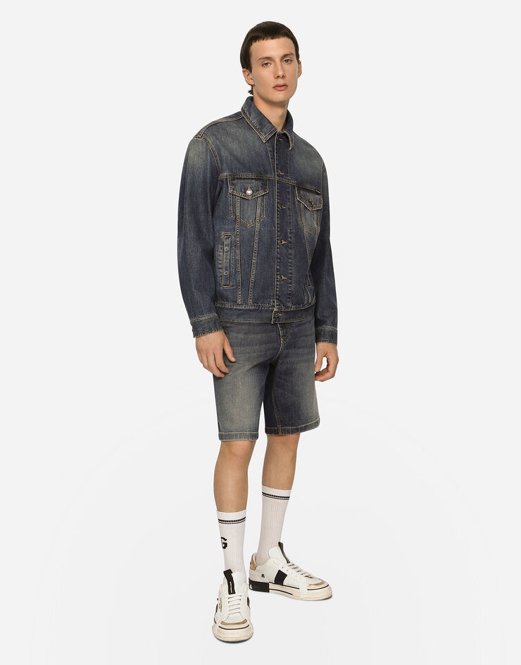 Stretch light blue wash denim jacket - 4