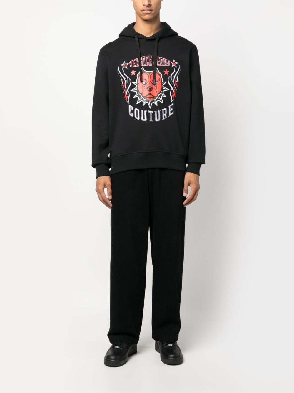 embroidered-logo cotton hoodie - 2