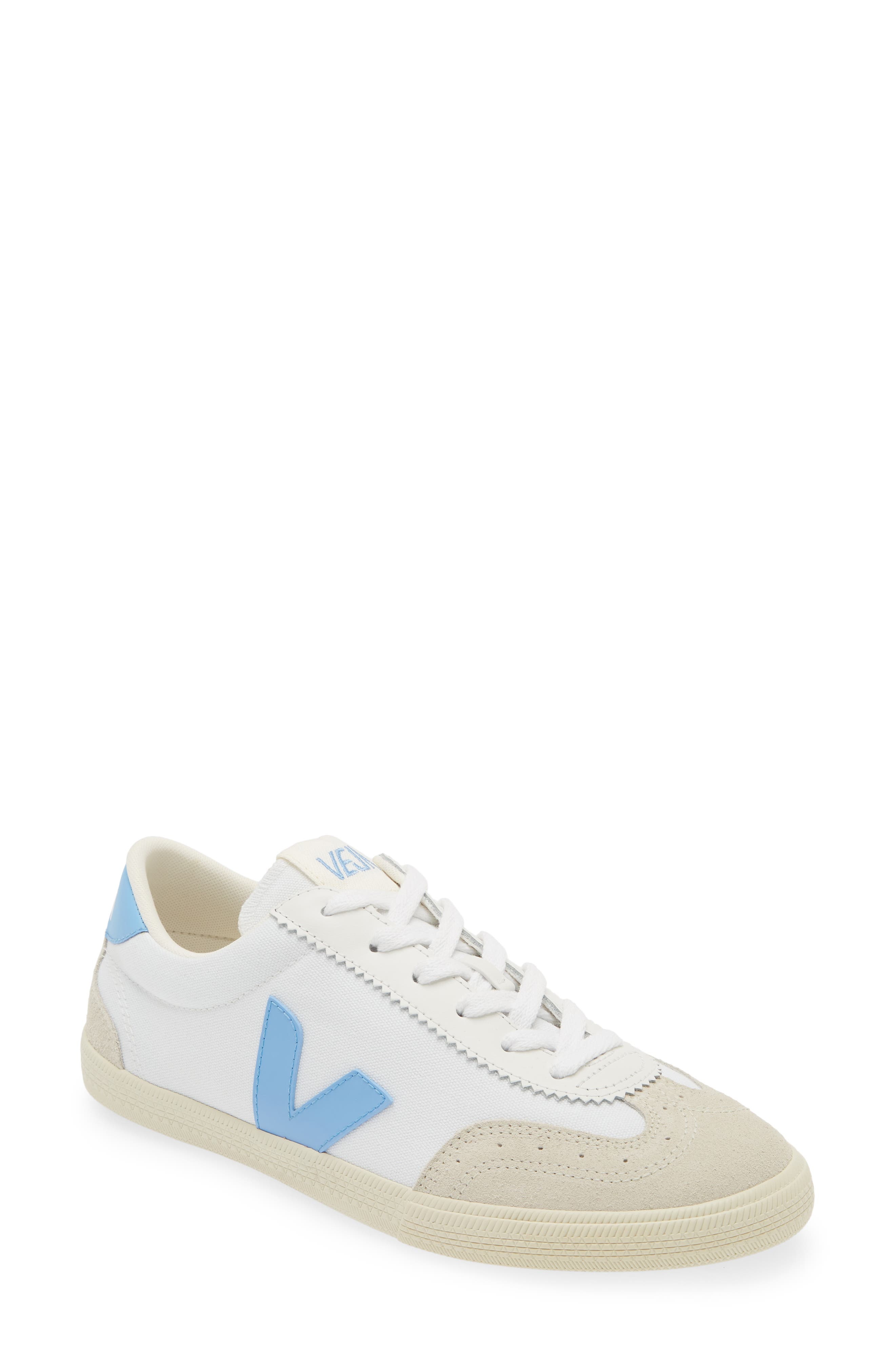 Veja Volley Canvas Sneaker in White/Aqua at Nordstrom - 1