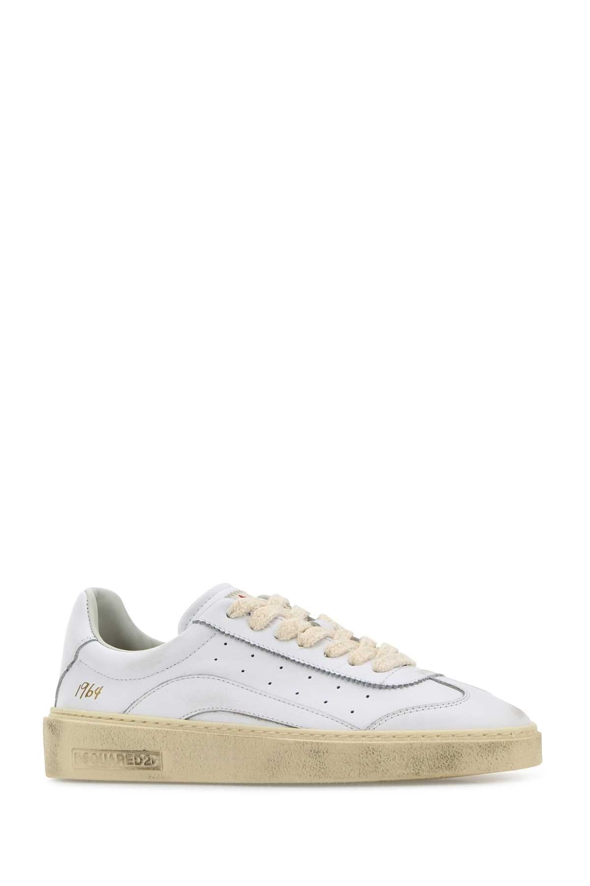 Dsquared Women White Leather Rider Sneakers - 2