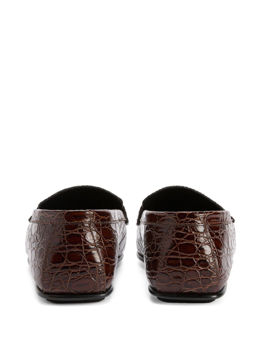 crocodile-embossed loafers - 3