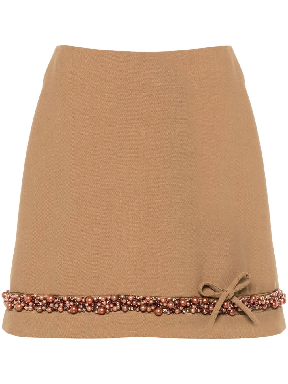 pearl-embellished mini skirt - 1