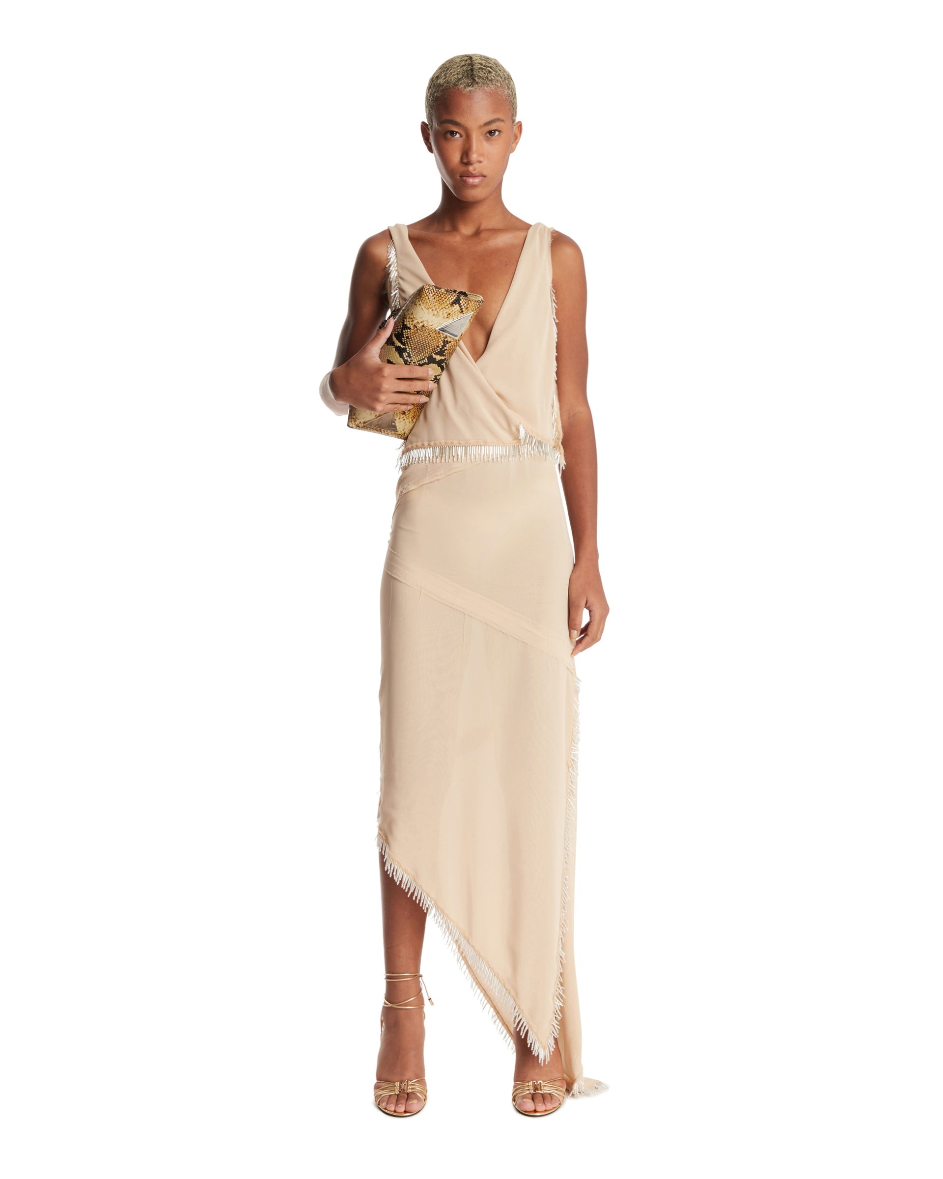 Beige Asymmetric Dress - 2