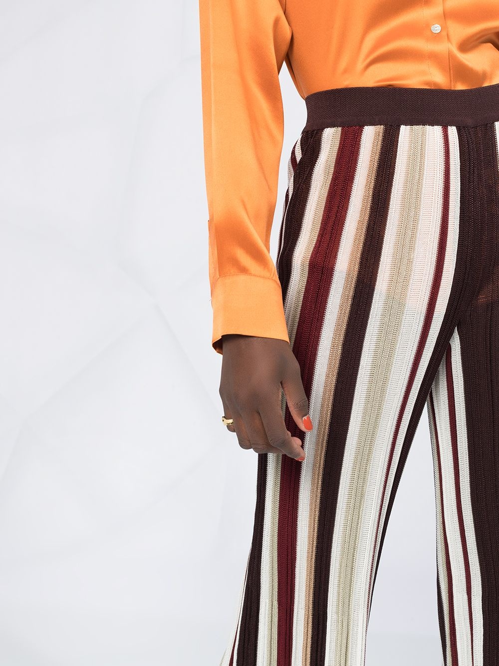 striped high-rise trousers - 5