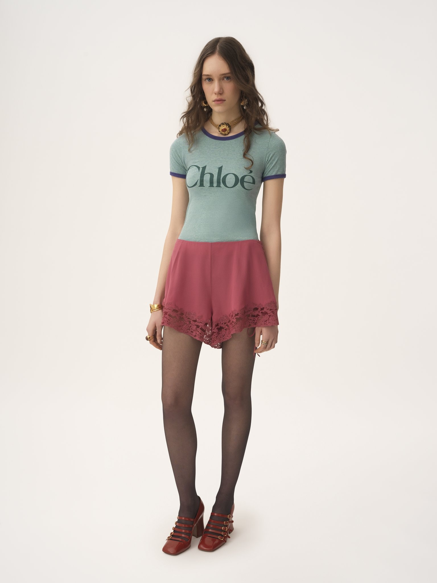 FITTED LOGO T-SHIRT IN COTTON-MIX JERSEY - 3
