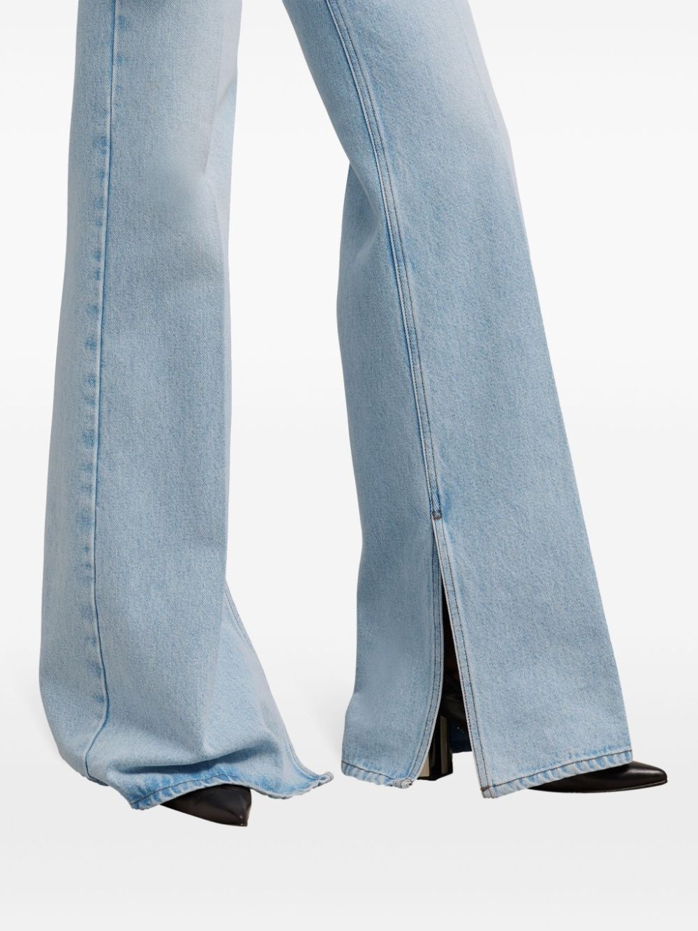 flared-leg cotton jeans - 6
